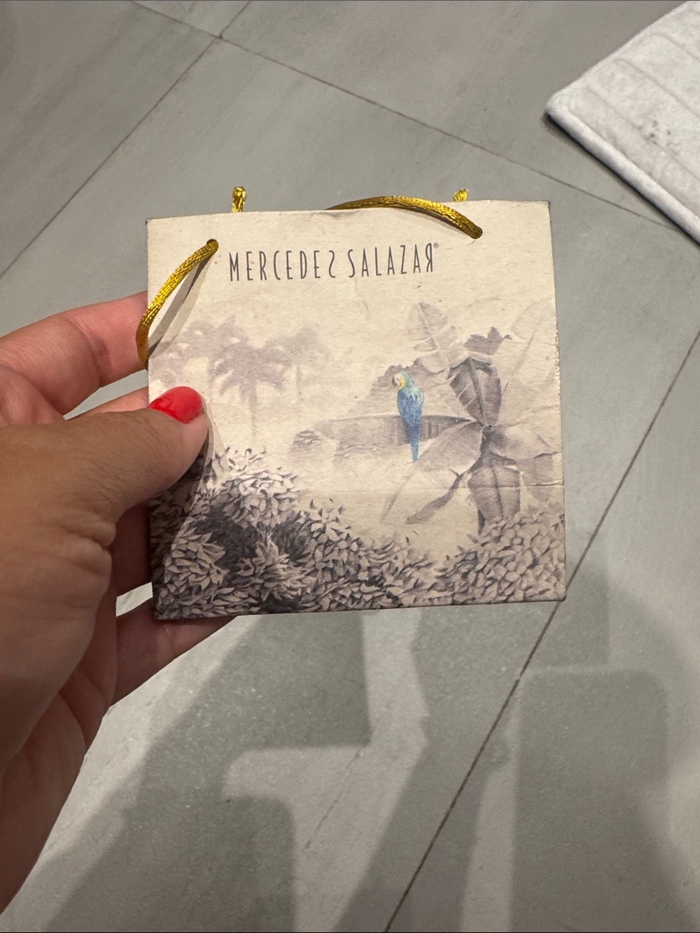Mercedes Salazar Branded Gift Tag in Cream and Brown